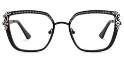 Frieze Black Rectangle Glasses0