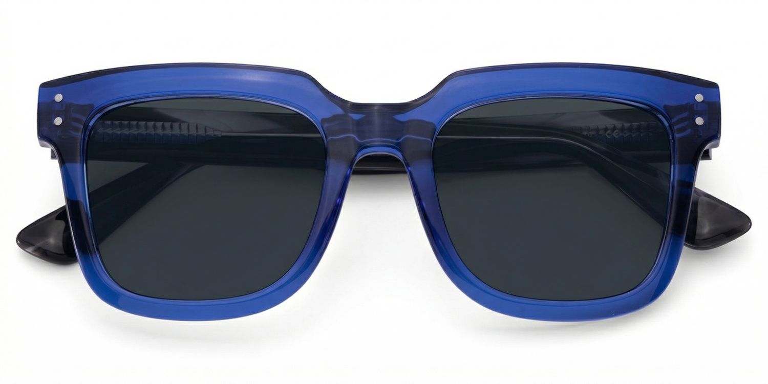 Liizbeett Square Blue Prescription Sunglasses | ZEELOOL1