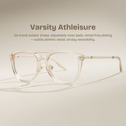 Isabelle Beige Aviator Glasses0