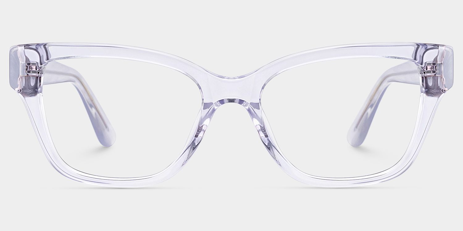 Miranda Clear Purple Cat Eye Glasses — Elegant Style | ZE...1