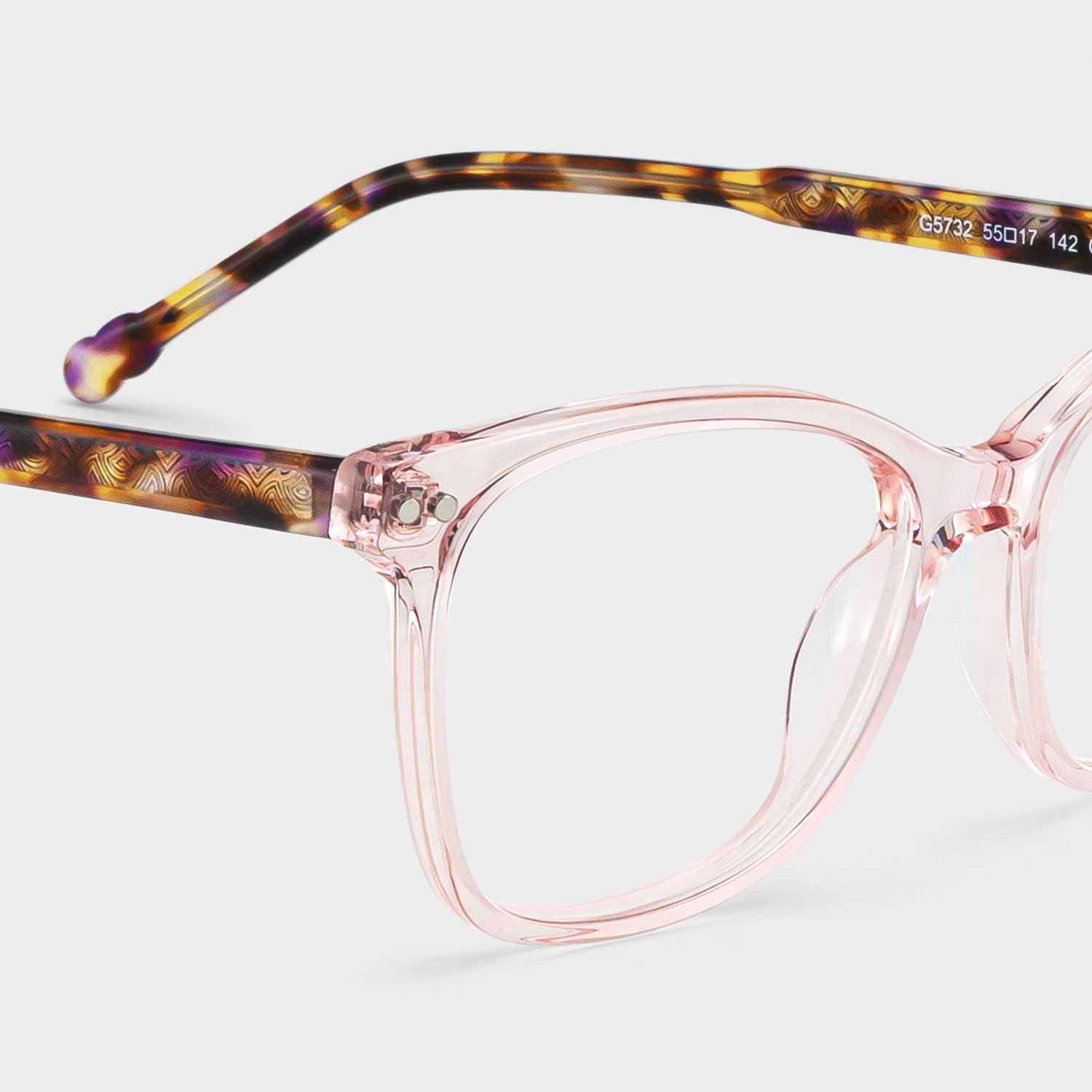 Marigold pink and tortoise shell glasses Rectangle Frame Online | ZEELOOL5