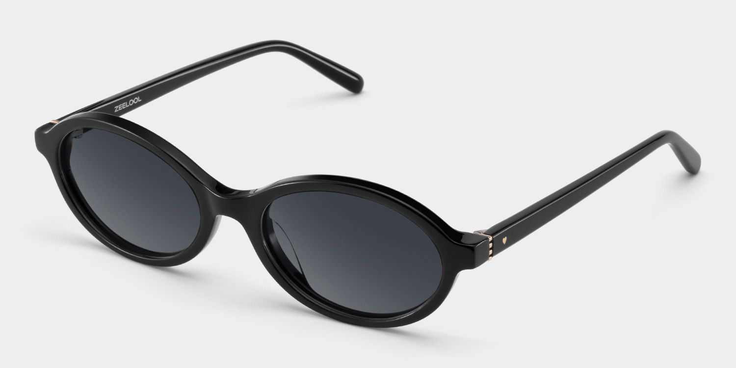 Everly Oval Black Prescription Sunglasses | ZEELOOL2