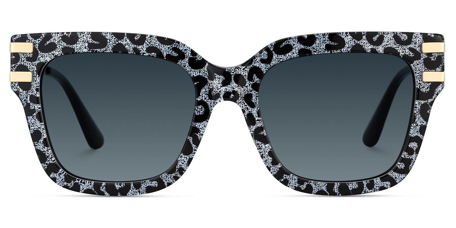 Lidia Gray Leopard Square Polarized Sunglasses for Driving | ZEELOOL0