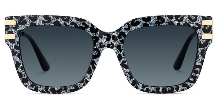 Lidia Gray Leopard Square Sunglasses