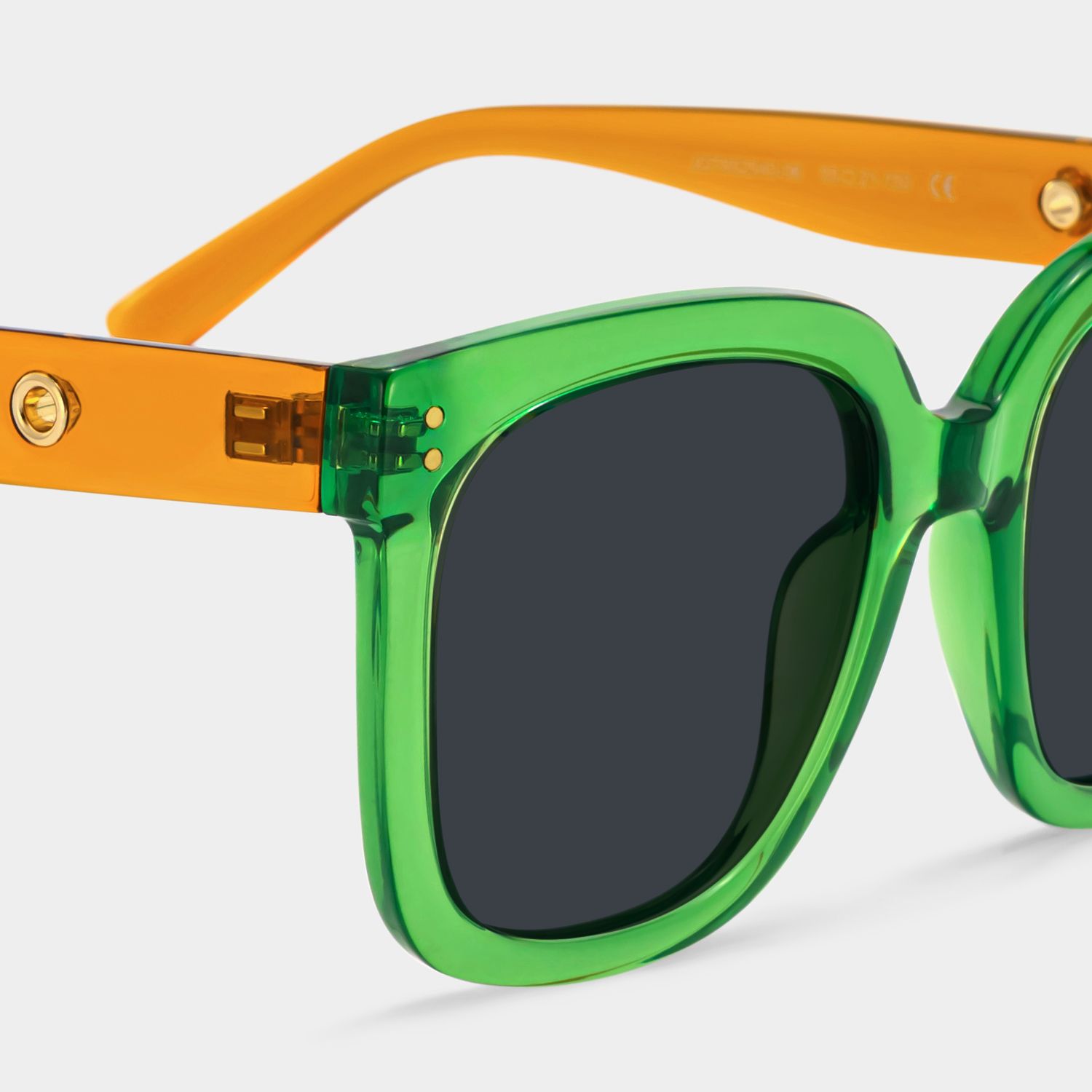 Ebony Tr90 Green Square Frame Sunglasses | ZEELOOL4