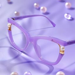 Pearl Purple Cat eye Glasses1