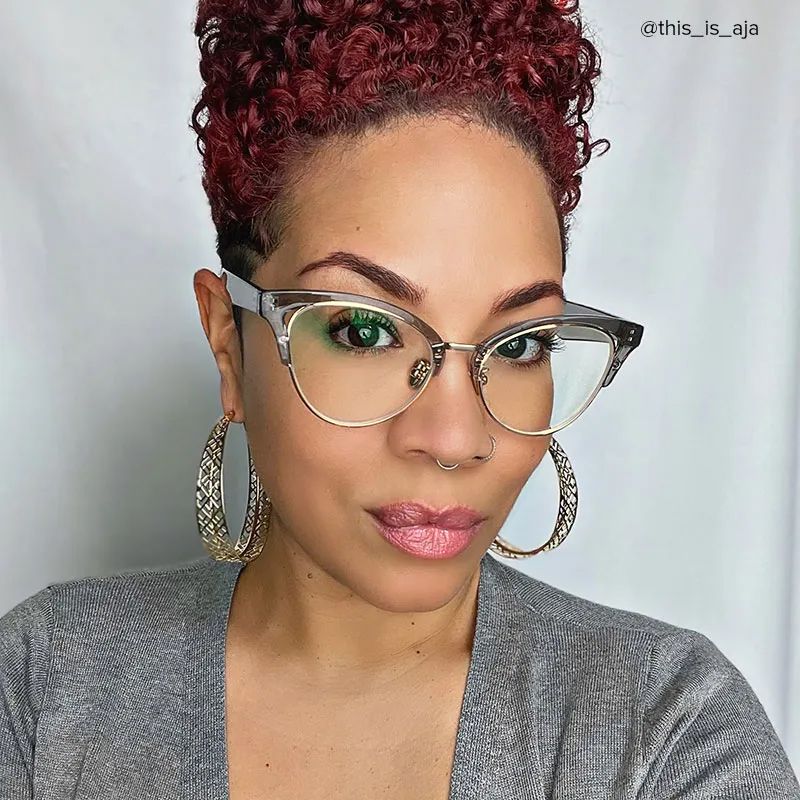 Charlene Gray Browline Glasses