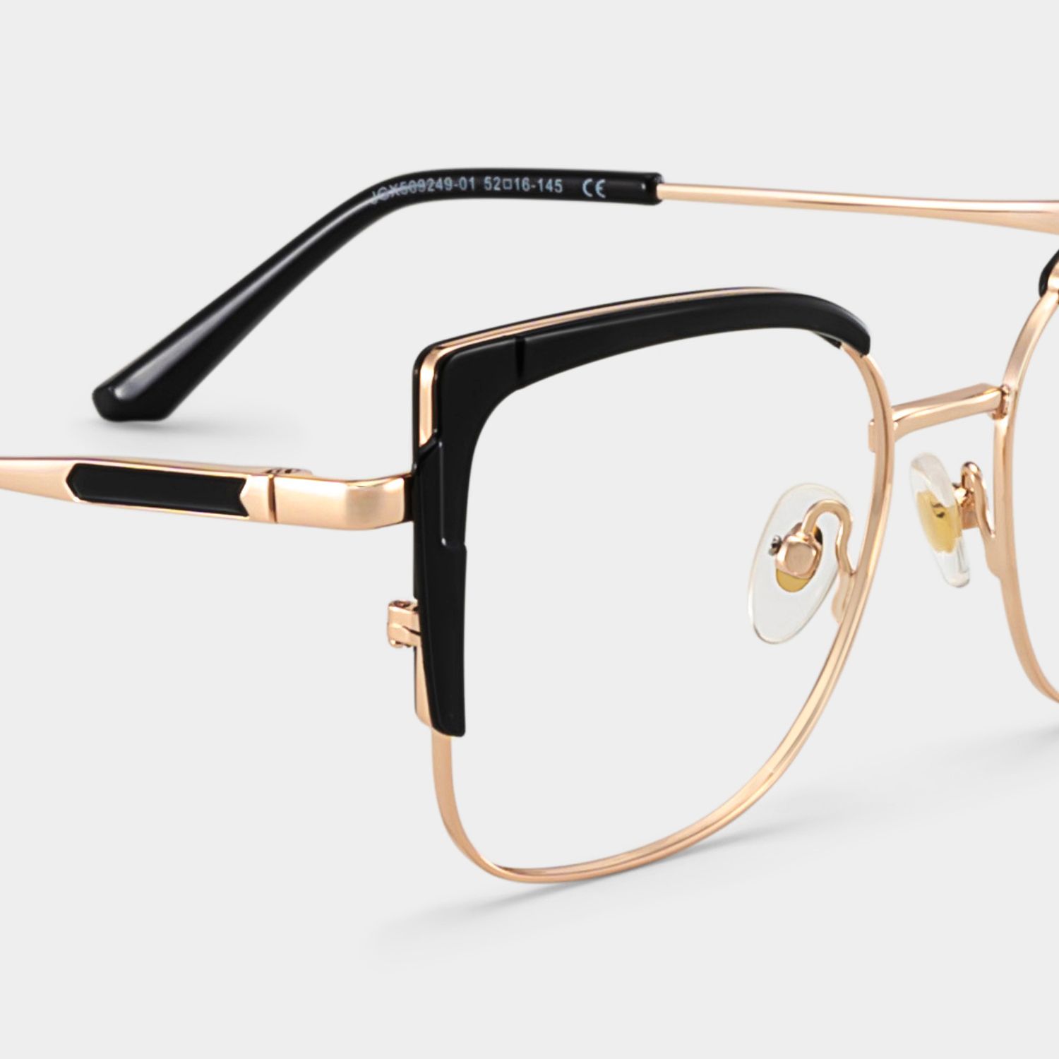 Black Thin Frame Glasses With Metal Material5