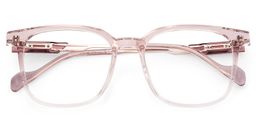 Chloe Pink Clear Square Glasses2