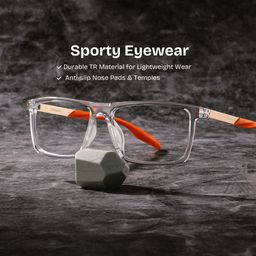Active Clear Orange Rectangle Glasses0