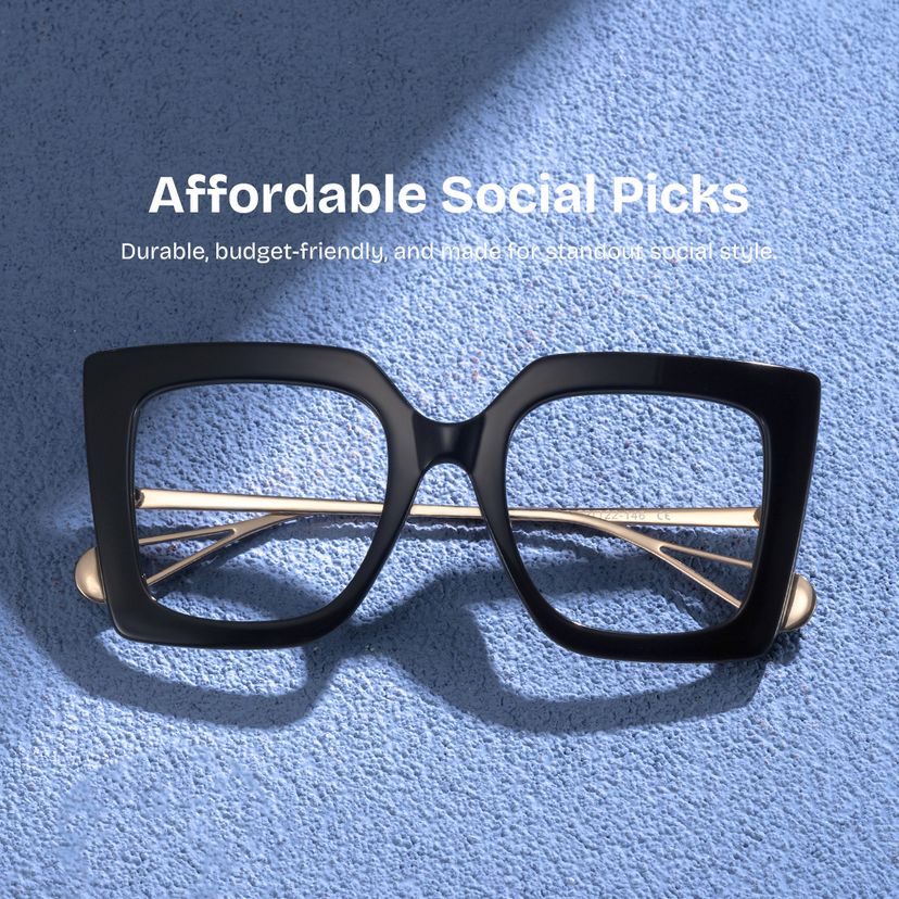 Qatar Black Square Glasses