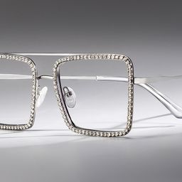 Diva Silver Square Glasses0
