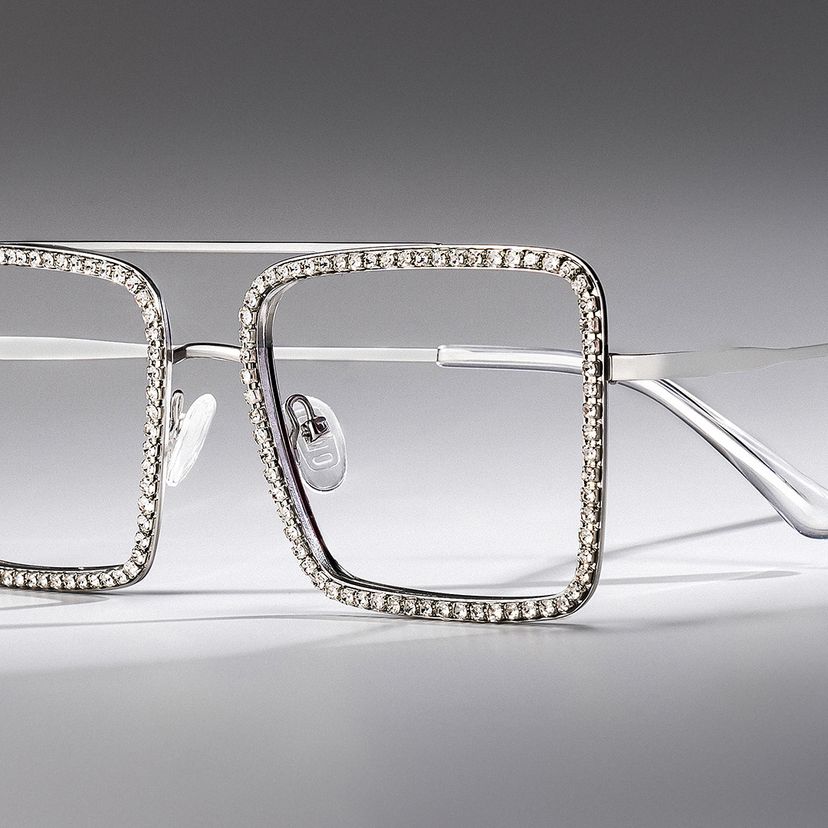 Diva Silver Square Glasses