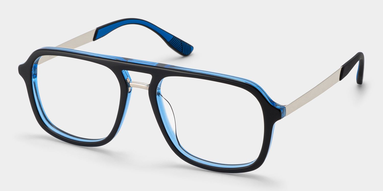 Ryder Blue Aviator Mixed Frame Glasses for unisex | ZEELOOL3