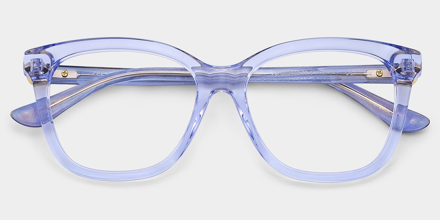 Isabella Clear Blue Square Eyeglass Frames for Sale | ZEE...2