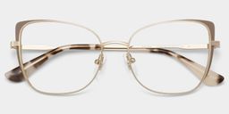 Tessa Khaki Gold Cat eye Glasses2