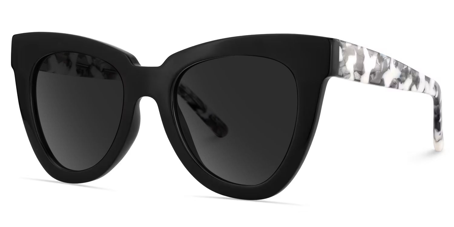 Yaser Cat Eye Black Prescription Sunglasses | ZEELOOL2