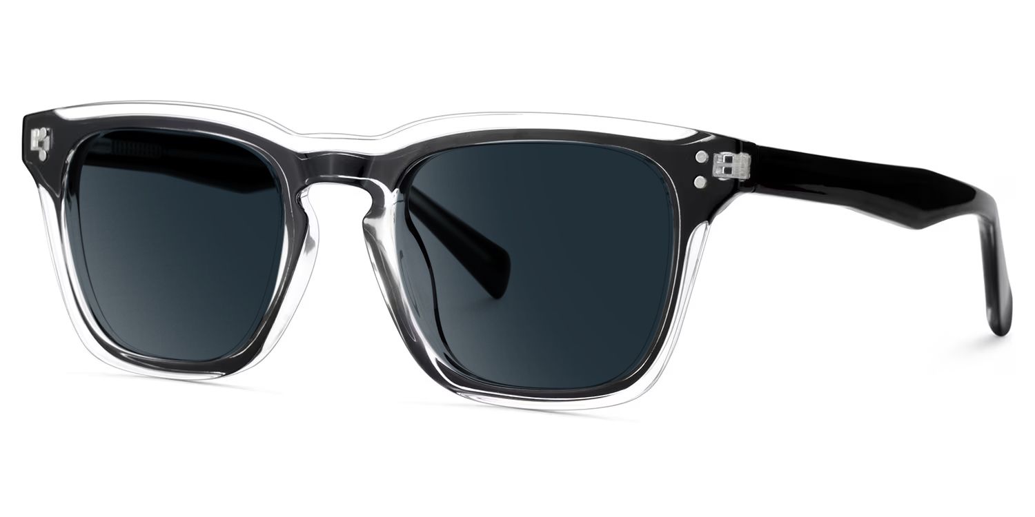 Liam Rectangle Black Clear Frame Sunglasses Online Sale | ZEELOOL2