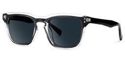 Liam Black Clear Rectangle Sunglasses2