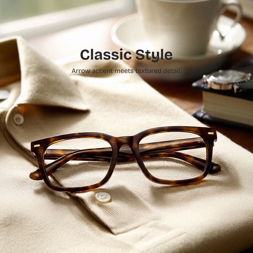 Patrick Tortoise Rectangle Glasses