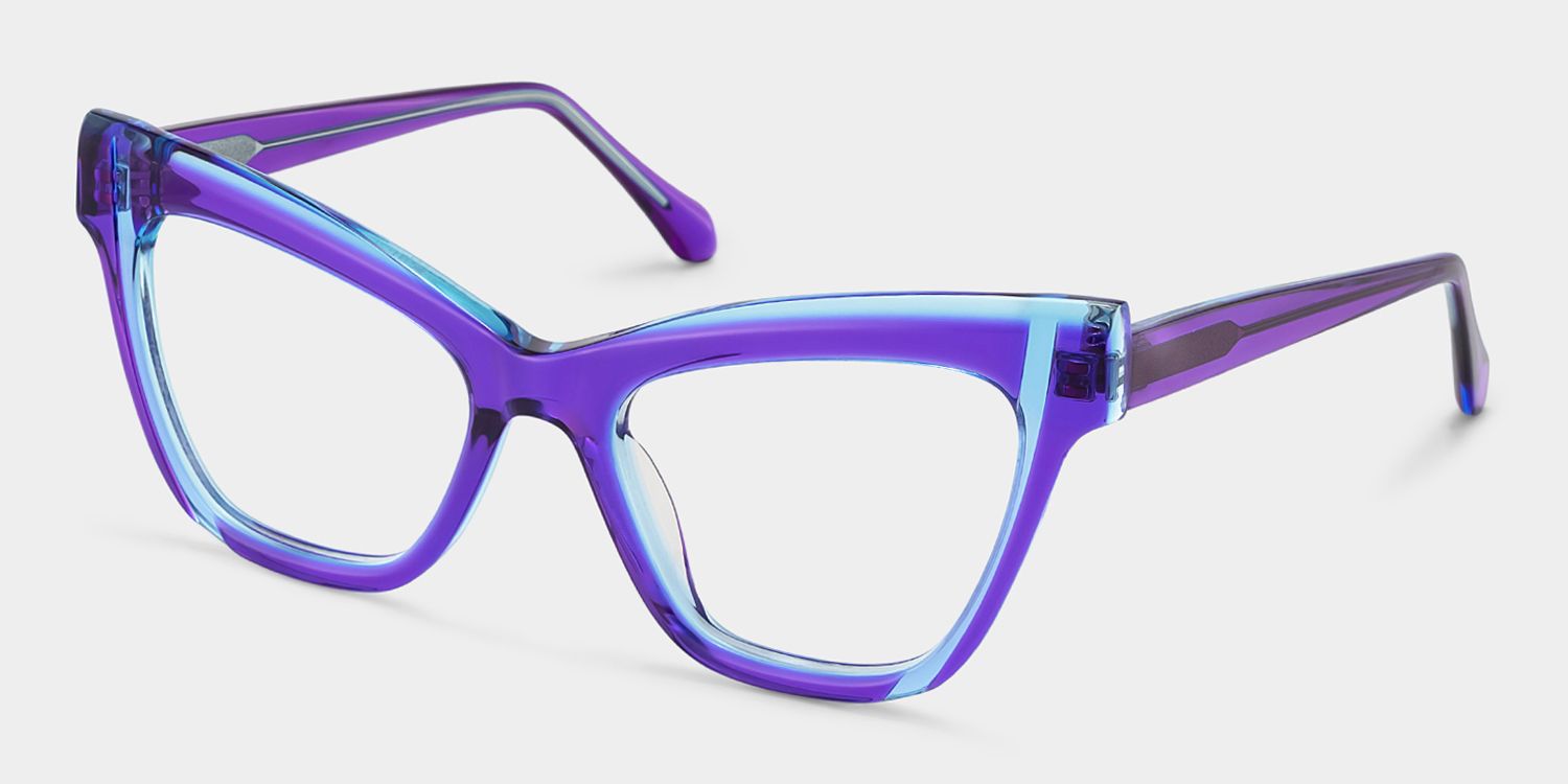 Saucie Cateye Purple Frame Glasses | Zeelool Optical2