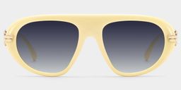Aveline Creamy White Aviator Sunglasses0