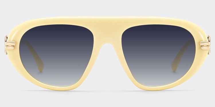 Aveline Creamy White Aviator Sunglasses