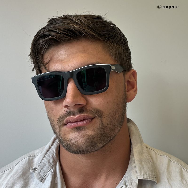 Riley Rectangle Dark-Gray Frame Sunglasses Online Sale | ZEELOOL4