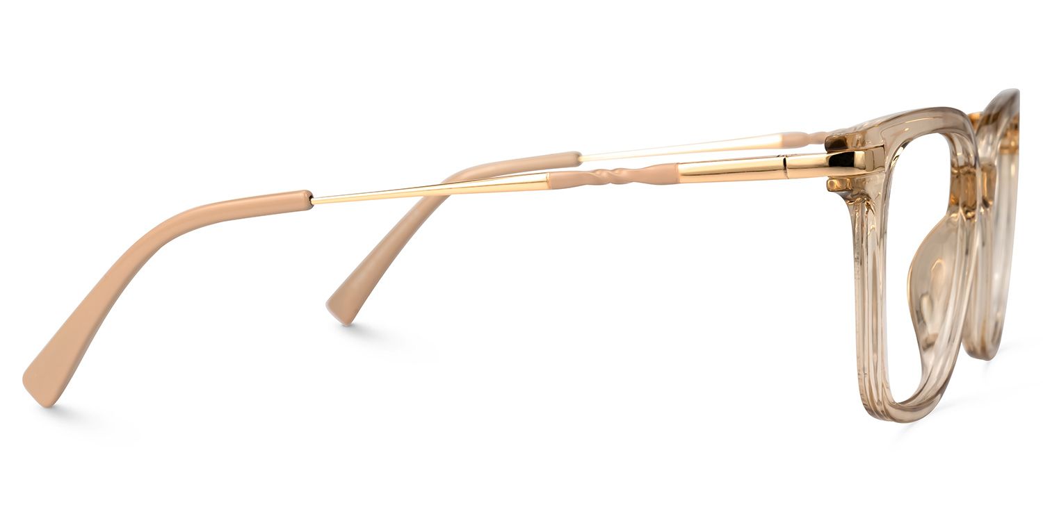 Jacqui Square Beige Eyeglasses and Clear Frame | ZEELOOL2