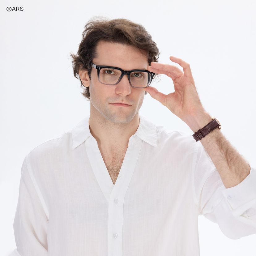 Fletcher Black Rectangle Glasses