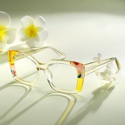 Flair Yellow Square Glasses3