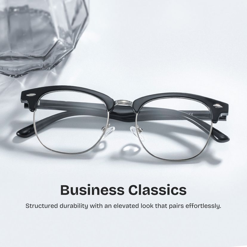 Hacker Black Browline Glasses