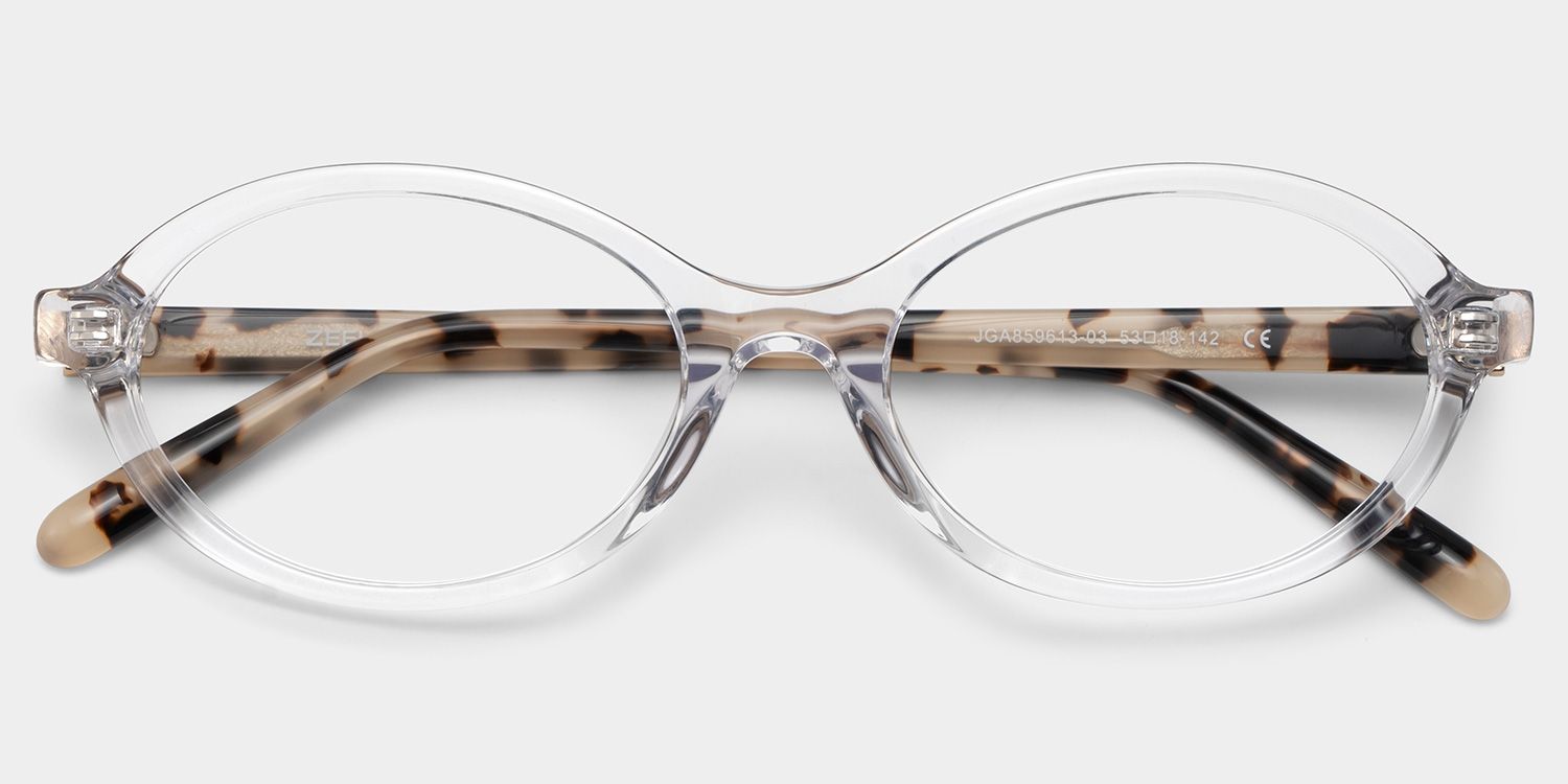 Oval Clear Eyeglasses- Everly Acetate Frame Glasses2