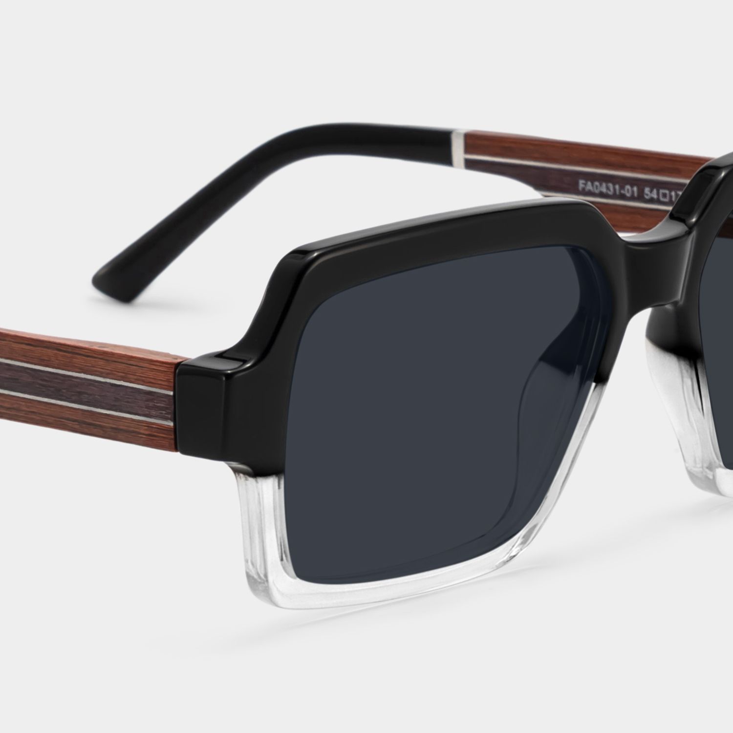 Jack Acetate Black-Clear Frame Sunglasses | ZEELOOL4