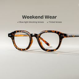 Amber Tortoise Square Glasses0