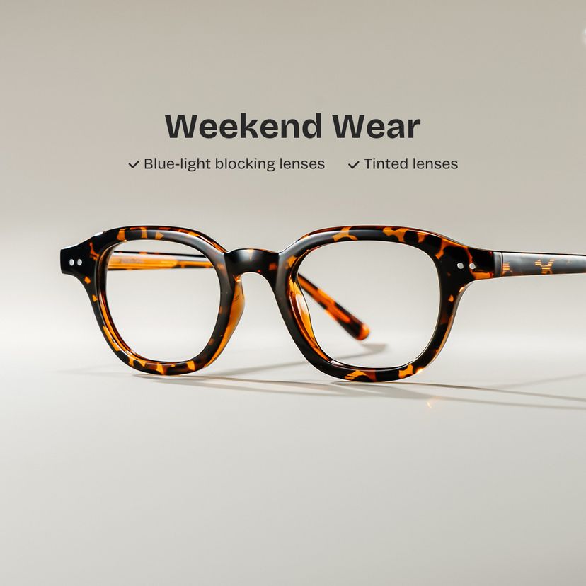 Amber Tortoise Square Glasses