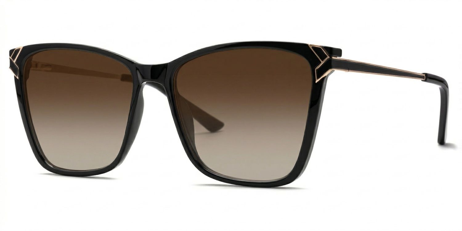 Tricee Square Black Prescription Sunglasses | ZEELOOL1