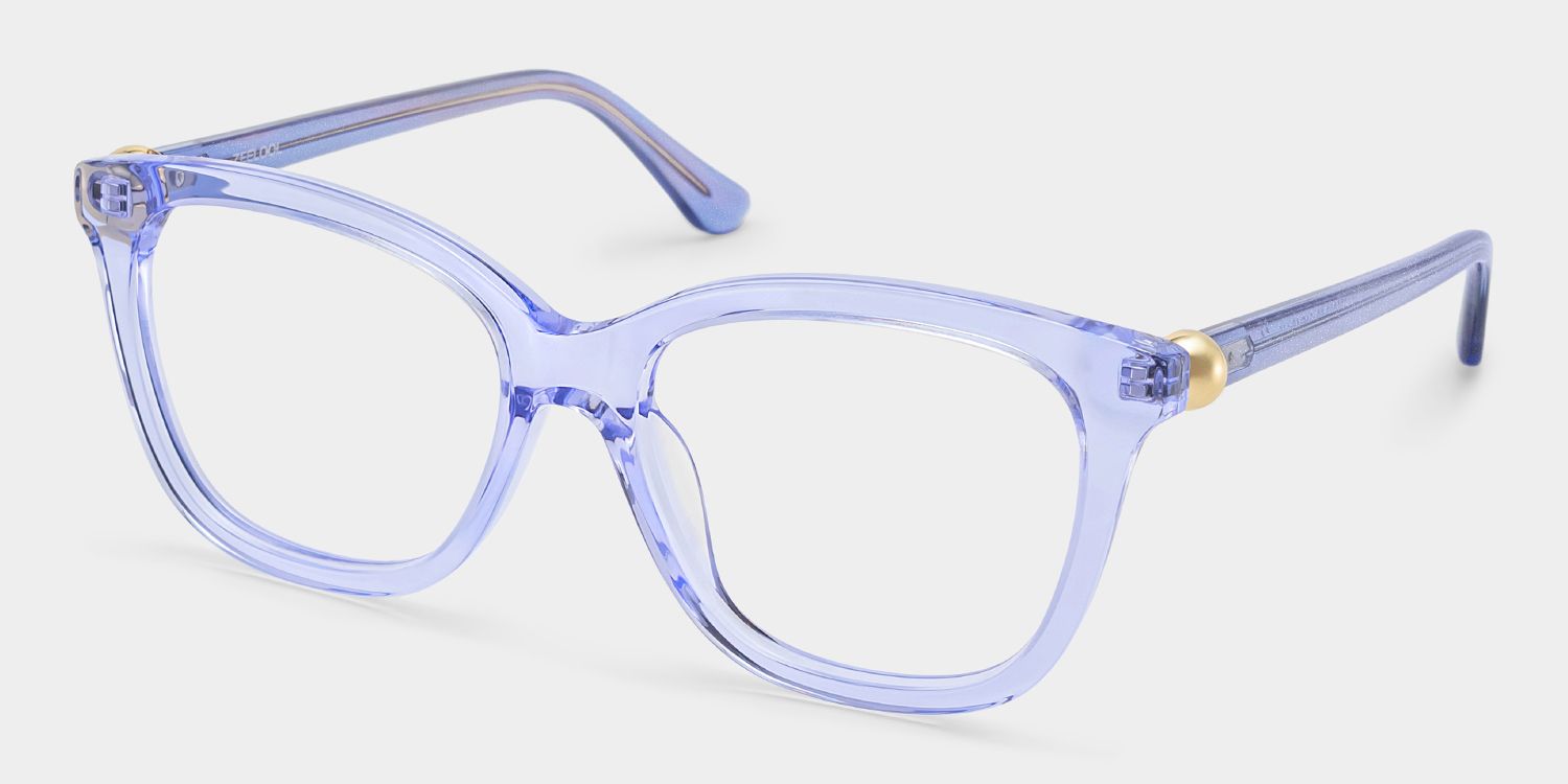 Isabella Clear Blue Square Eyeglass Frames for Sale | ZEE...3
