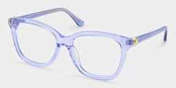 Isabella Clear Blue Square Glasses3