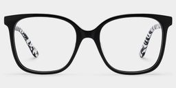 Caroline Black Square Glasses1
