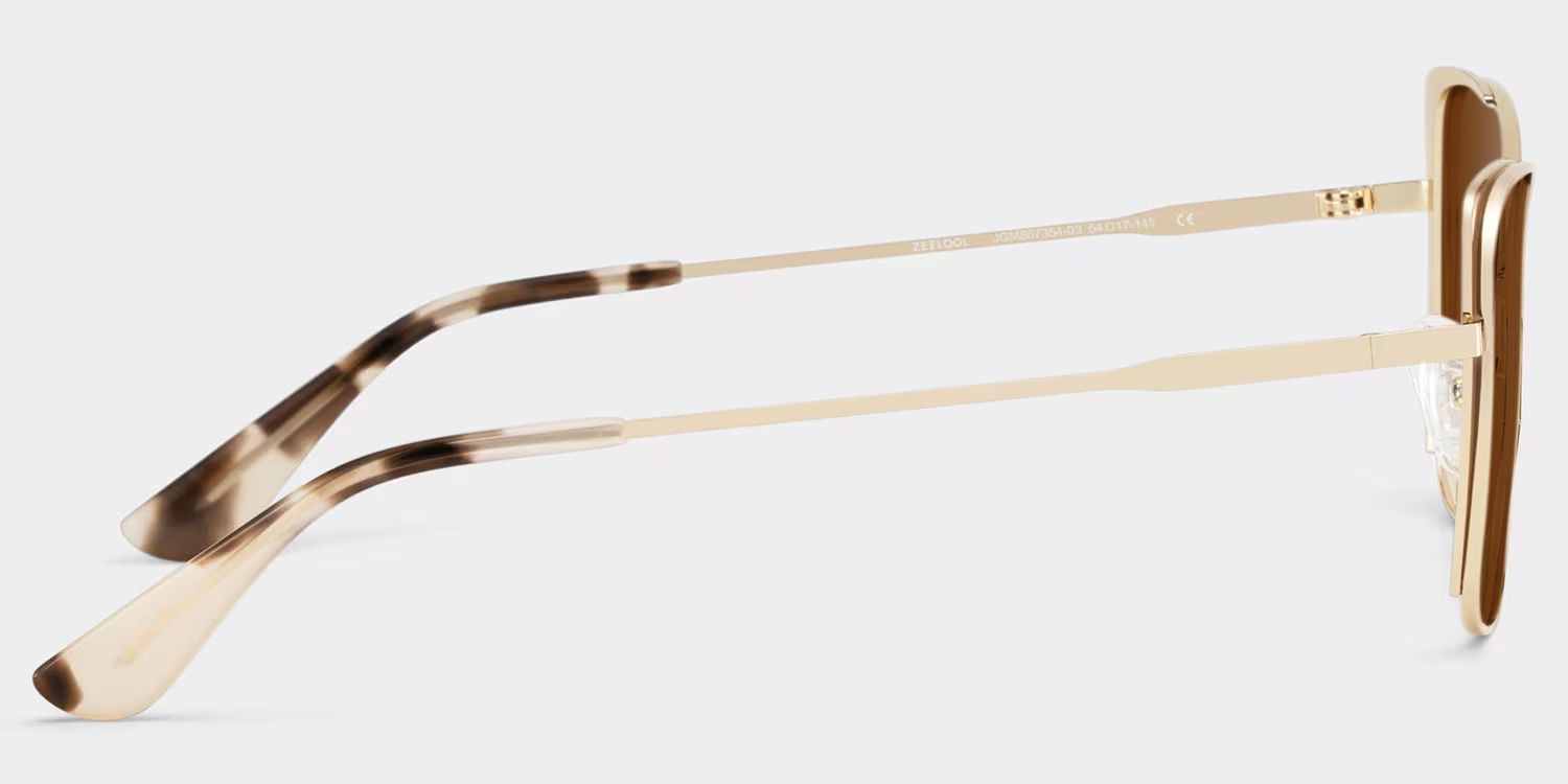 Tessa Khaki Gold Cat Eye Sunglasses to Frame Your Face | ZEELOOL3