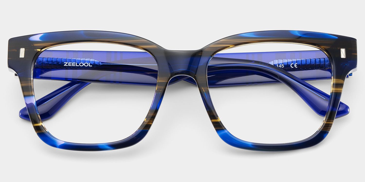 Pride blue square frame glasses Online | ZEELOOL2
