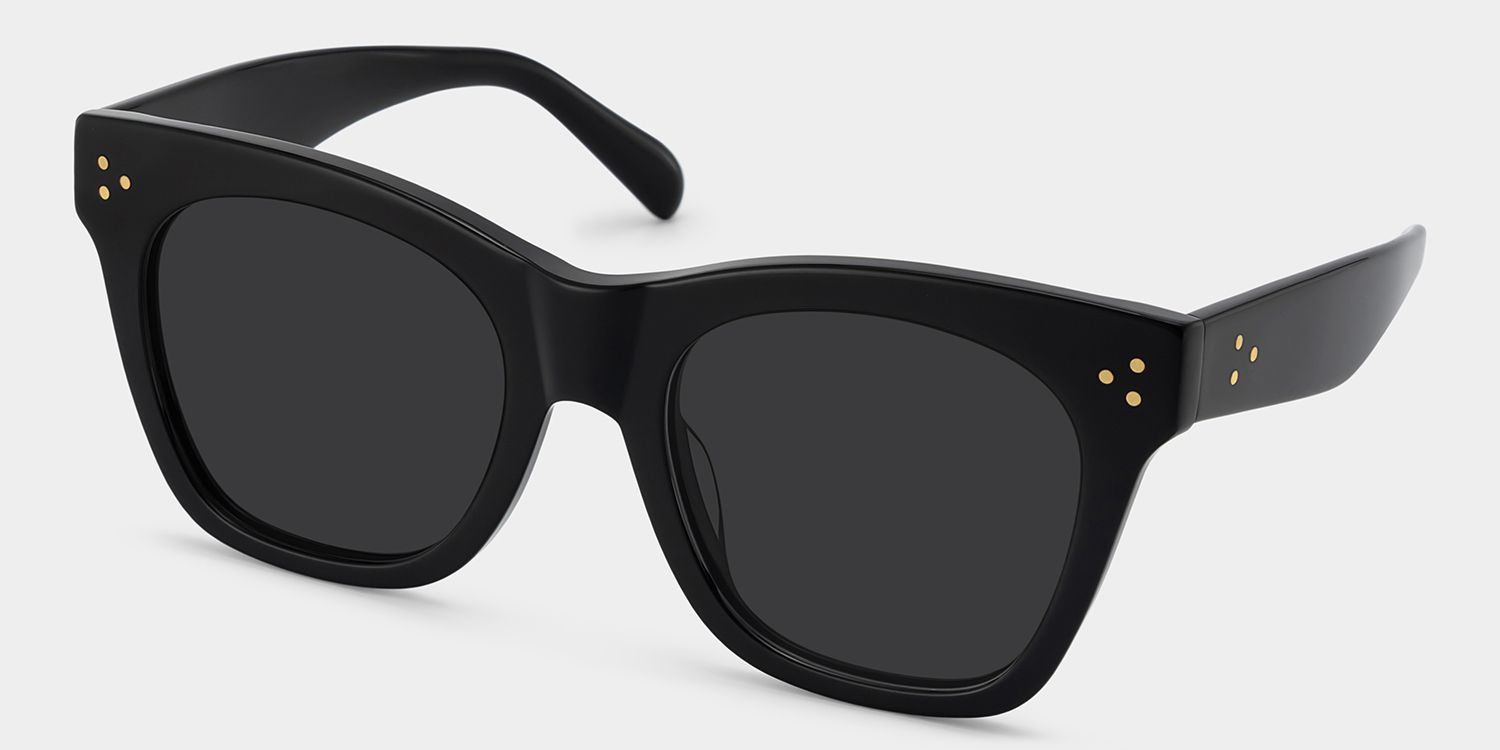 Gordon Black Rectangle Polarized Sunglasses for Driving | ZEELOOL2