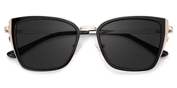Juniper Black Rectangle Sunglasses
