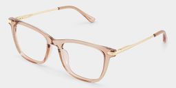 Selena Beige Rectangle Glasses3