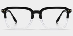 Vickerie Black Clear Rectangle Glasses1