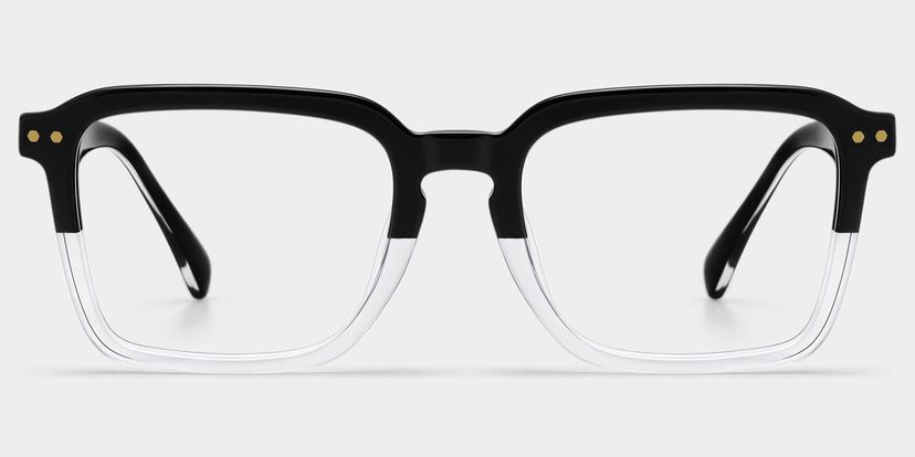 Vickerie Black Clear Rectangle Glasses