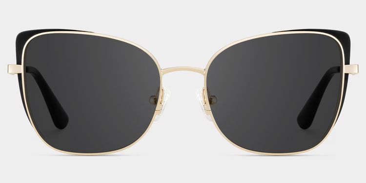 Tessa Black Gold Cat eye Sunglasses