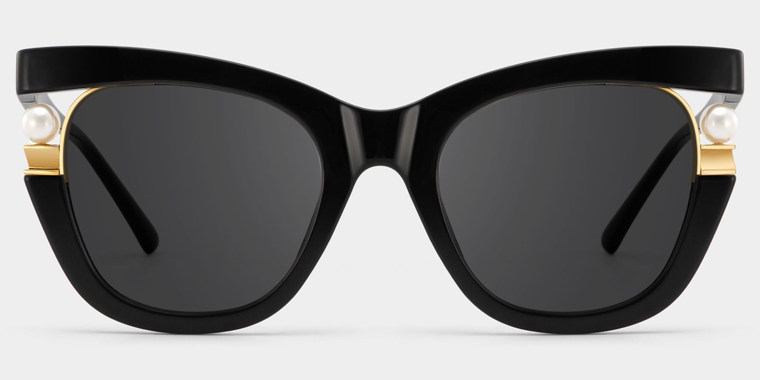Pearl Black Cat Eye Polarized Sunglasses for Driving | ZEELOOL0