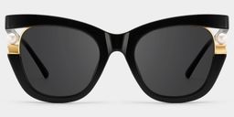 Pearl Black Cat eye Sunglasses0